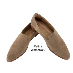 Patina Footwear Tan Suede Pointed Toe Loafers Handmade Mexico Womens 9 EUR 39.5